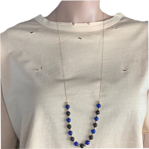 30” Beaded Gold Tone Necklace - Picture 2 of 12